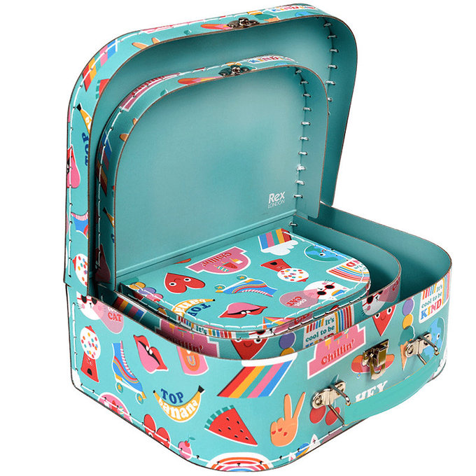 英國 Rex London 幼兒/兒童旅行手拿箱3件組_繽紛搖滾_RL29272