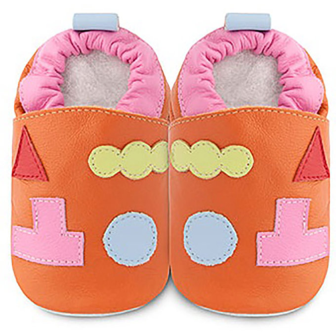 英國 shooshoos 安全無毒真皮手工鞋/學步鞋/嬰兒鞋/室內鞋/室內保暖鞋_幾何積木 (公司貨)