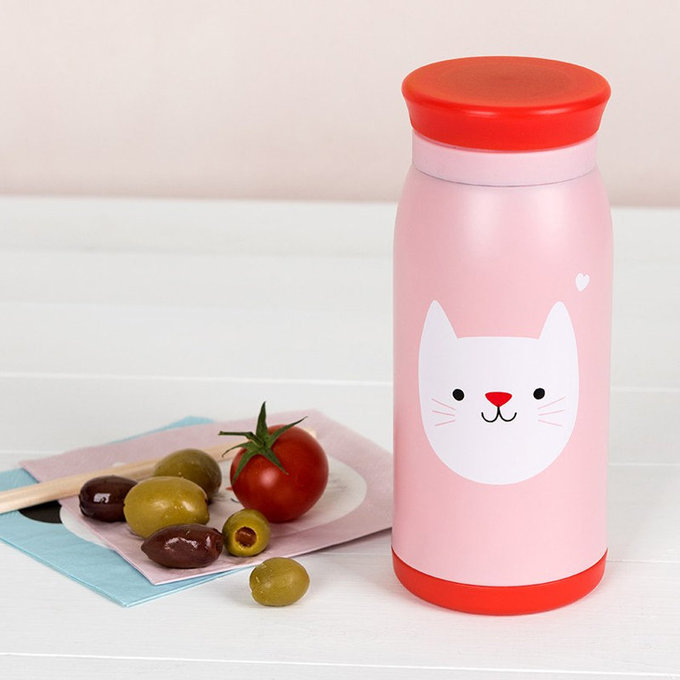 英國 Rex London 不鏽鋼兩用保溫/保冷水瓶_迷人貓咪(350ml)_RL27850