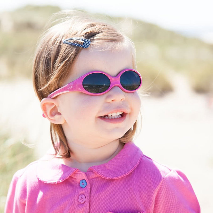 英國 JoJo Maman BeBe 嬰幼兒 UV400 防護調整型太陽眼鏡_桃紅(JJD7973F)