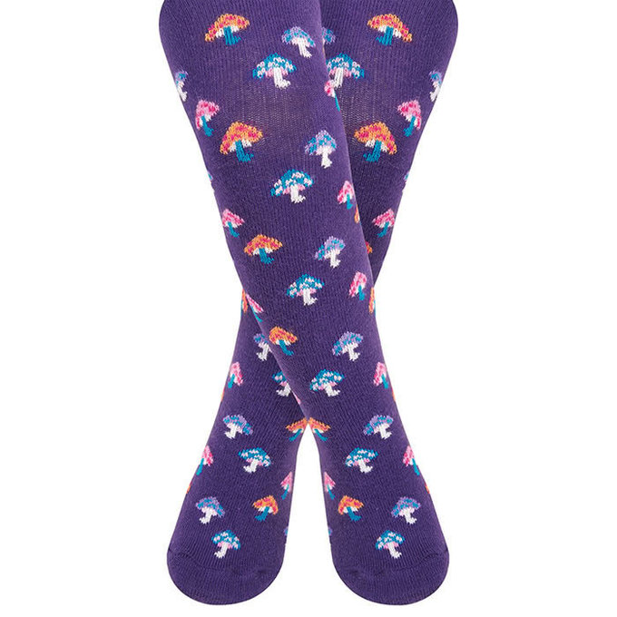 英國 JoJo Maman BeBe 花漾嬰幼兒小童內搭褲襪/保暖襪_保暖襪_紫色魔菇(JJL002)