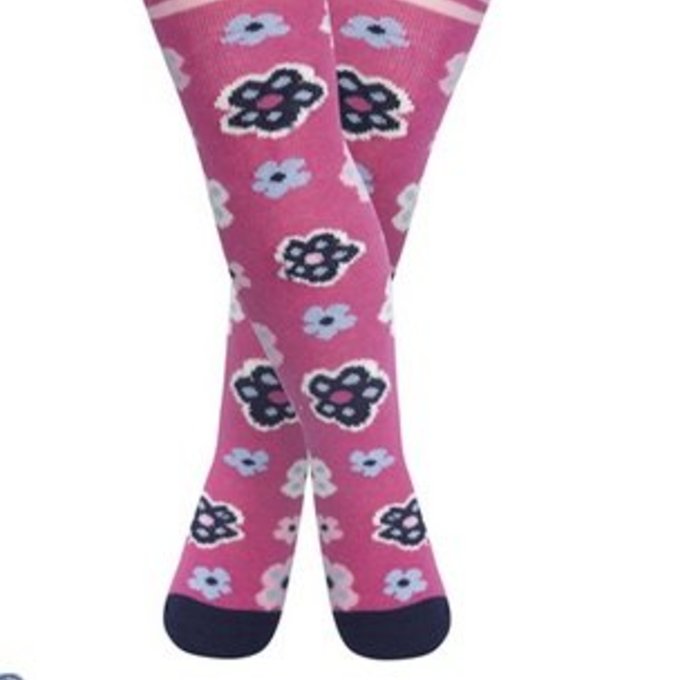 英國 JoJo Maman BeBe 花漾嬰幼兒小童內搭褲襪/保暖襪_保暖襪_桃紅小花 (JJL016)