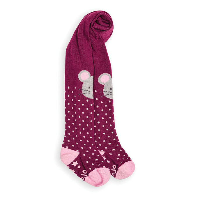 英國 JoJo Maman BeBe 嬰幼兒/小童內搭褲襪/保暖襪_膝蓋小灰鼠(JJE4913)