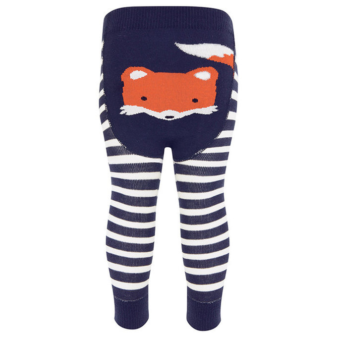 英國 JoJo Maman BeBe 嬰幼兒屁屁圖案內搭褲/保暖襪_海軍藍狐狸(JJP006)