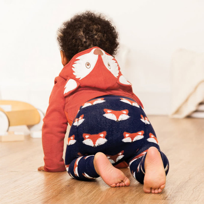 英國 JoJo Maman BeBe 嬰幼兒屁屁圖案內搭褲/保暖襪_滿版狐狸(JJD7907)