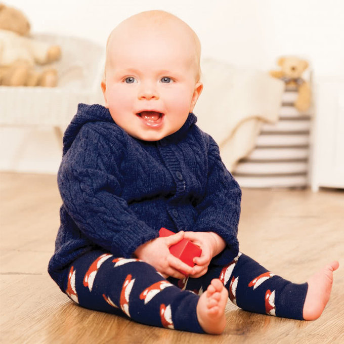 英國 JoJo Maman BeBe 嬰幼兒屁屁圖案內搭褲/保暖襪_滿版狐狸(JJD7907)