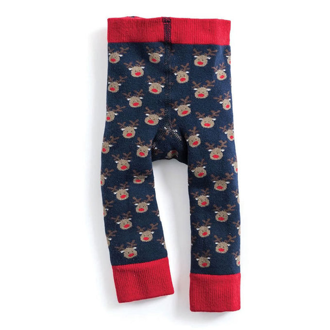 英國 JoJo Maman BeBe 嬰幼兒屁屁圖案內搭褲/保暖襪_滿版馴鹿(JJD8725)