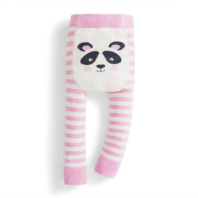 英國 JoJo Maman BeBe 嬰幼兒屁屁圖案內搭褲/保暖襪_粉白熊貓(JJE1249)
