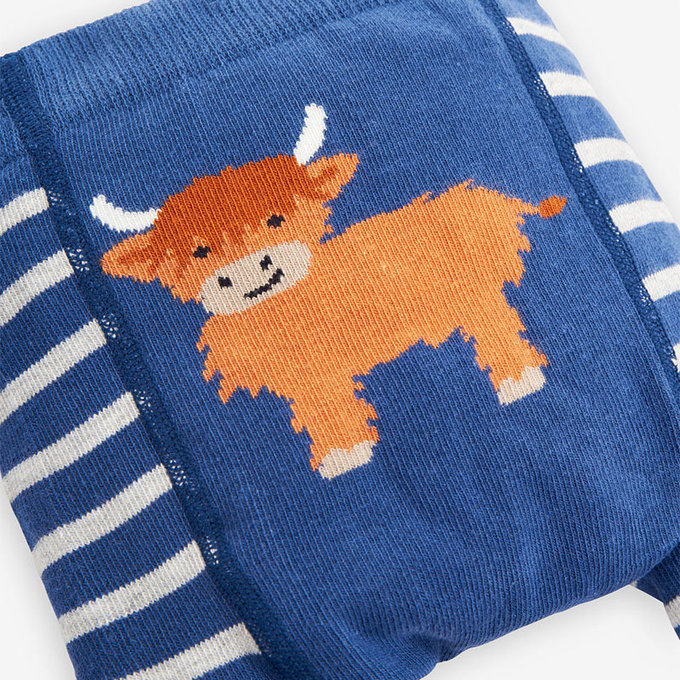 英國 JoJo Maman BeBe 嬰幼兒屁屁圖案內搭褲/保暖襪_瀏海牛(JJH1163)