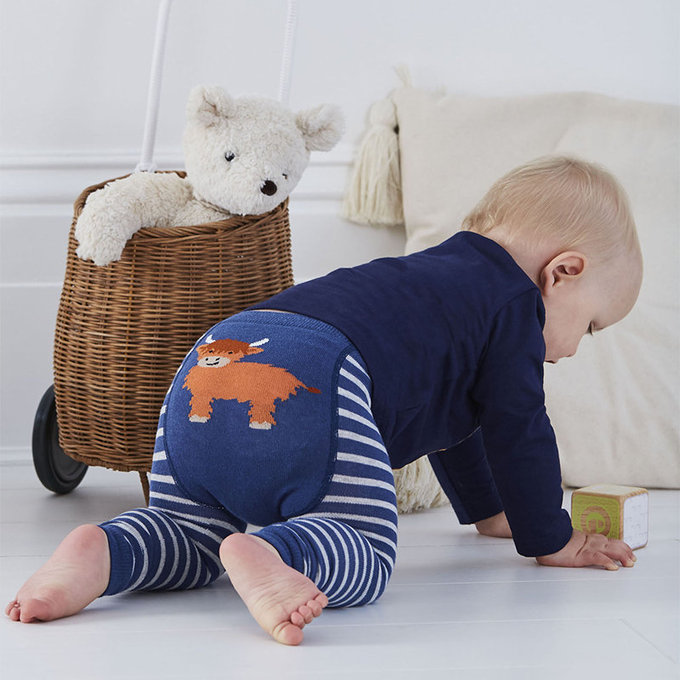 英國 JoJo Maman BeBe 嬰幼兒屁屁圖案內搭褲/保暖襪_瀏海牛(JJH1163)