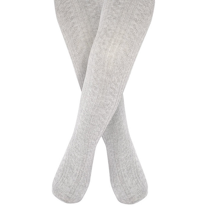 英國 JoJo Maman BeBe 編織螺紋寶寶小童內搭褲襪/保暖襪_灰色 (JJCable002)