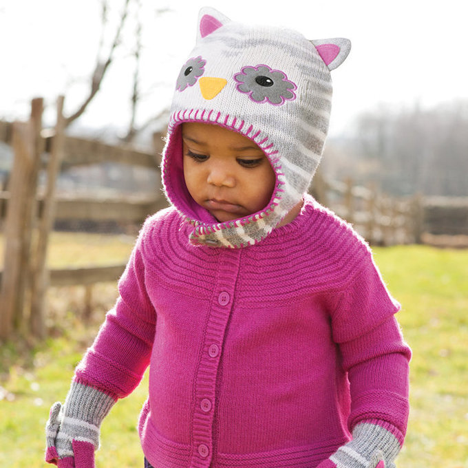 英國 JoJo Maman BeBe 保暖舒適羊毛帽_貓頭鷹 (JJHAT-06)