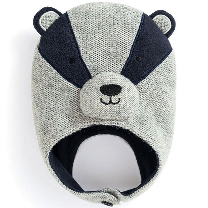 英國 JoJo Maman BeBe 保暖舒適羊毛帽_帥氣獾 (JJHAT-11)