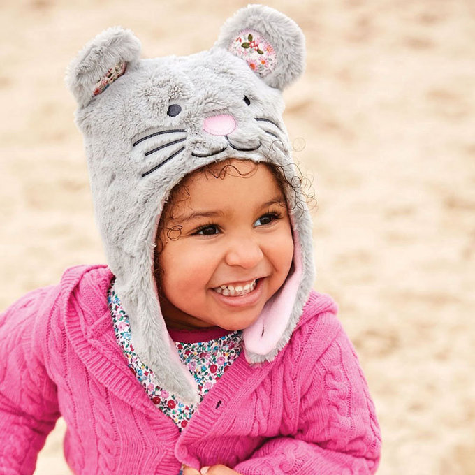 英國 JoJo Maman BeBe 保暖舒適羊毛帽_灰色老鼠 (JJHAT-D8653)