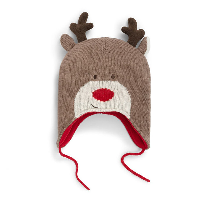 英國 JoJo Maman BeBe 保暖舒適羊毛帽_ 馴鹿(JJE1840)