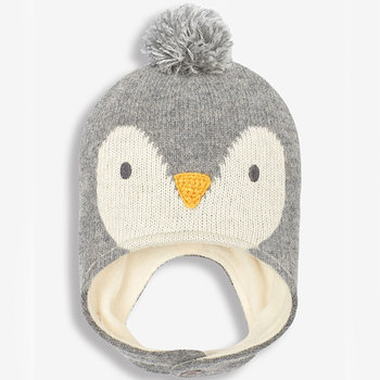英國 JoJo Maman BeBe 保暖舒適羊毛帽_灰色企鵝(JJE4553)-
