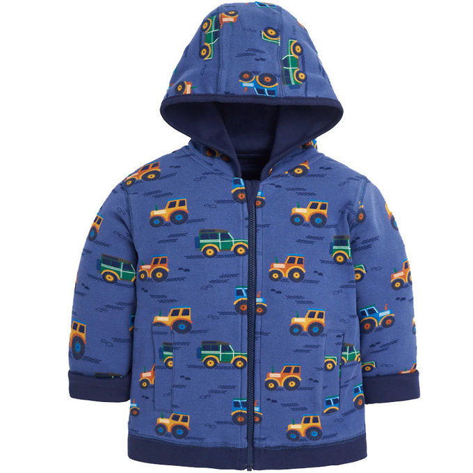 英國 JoJo Maman BeBe 雙面穿100%純棉保暖連帽外套_拖拉機_JJH1857