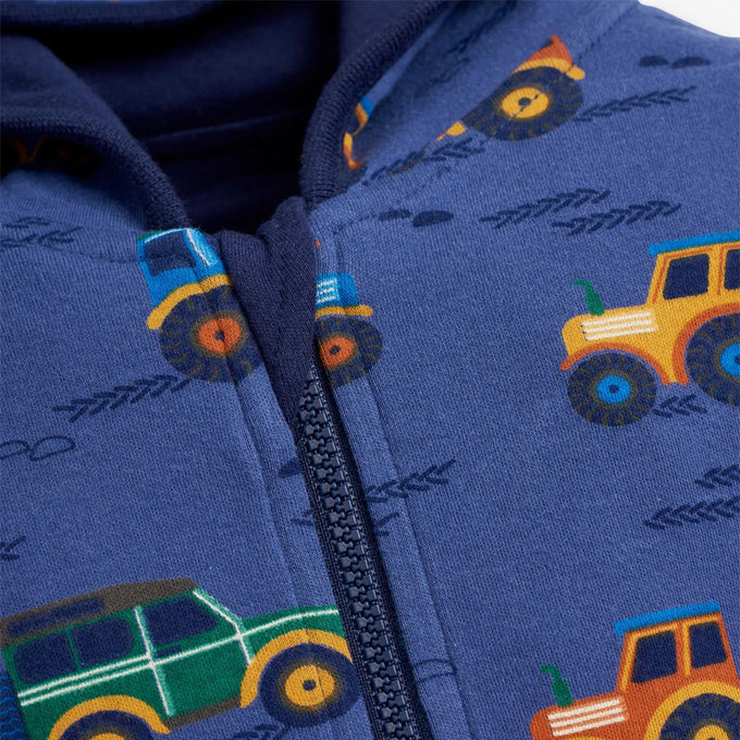 英國 JoJo Maman BeBe 雙面穿100%純棉保暖連帽外套_拖拉機_JJH1857