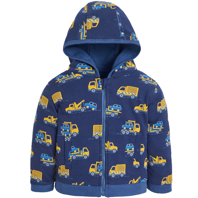 英國 JoJo Maman BeBe 雙面穿100%純棉保暖連帽外套_拖拉車車_JJH1964