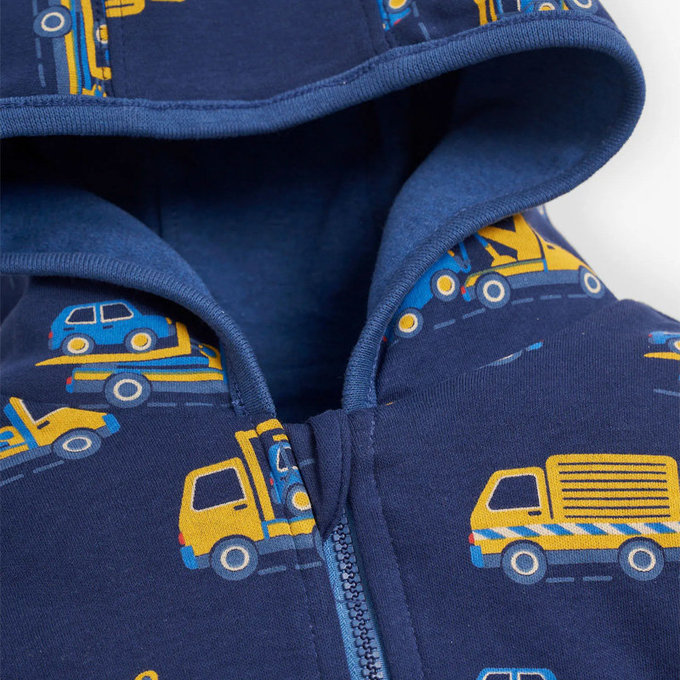 英國 JoJo Maman BeBe 雙面穿100%純棉保暖連帽外套_拖拉車車_JJH1964