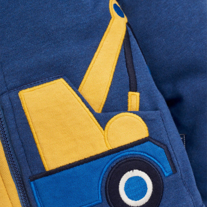 英國 JoJo Maman BeBe 雙面穿100%純棉保暖連帽外套_拖拉車車_JJH1964