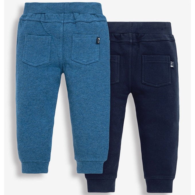 英國 JoJo Maman BeBe 保暖100%純棉2入組長褲_海軍藍_JJE1300N