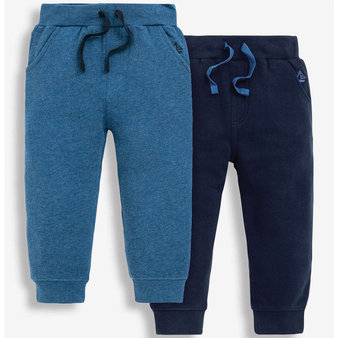 英國 JoJo Maman BeBe 保暖100%純棉2入組長褲_海軍藍_JJE1300N