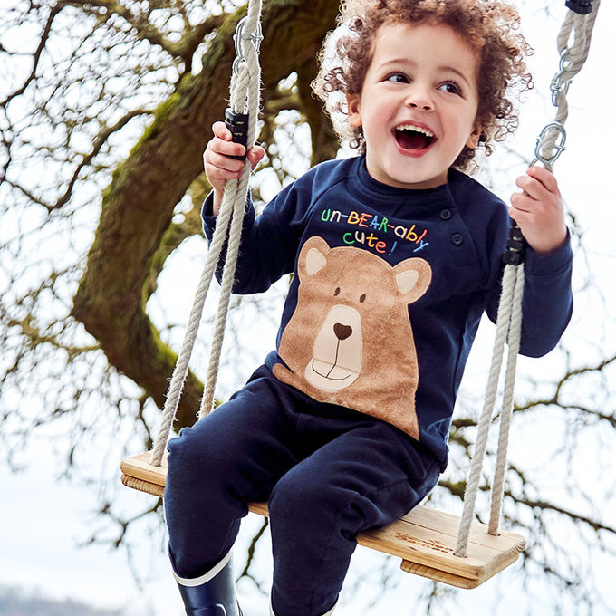 英國 JoJo Maman BeBe 保暖100%純棉2入組長褲_海軍藍_JJE1300N