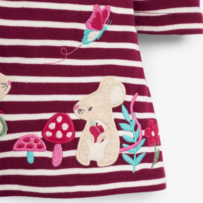 英國 JoJo Maman BeBe 嬰幼兒/兒童100％純棉長袖洋裝_漿果萌鼠_JJH1900