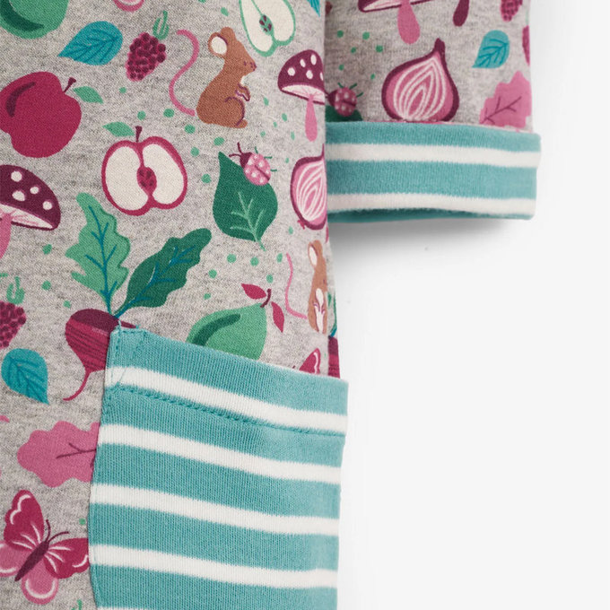 英國 JoJo Maman BeBe 嬰幼兒/兒童100％純棉A 字連衣裙_田園花果_JJH1905