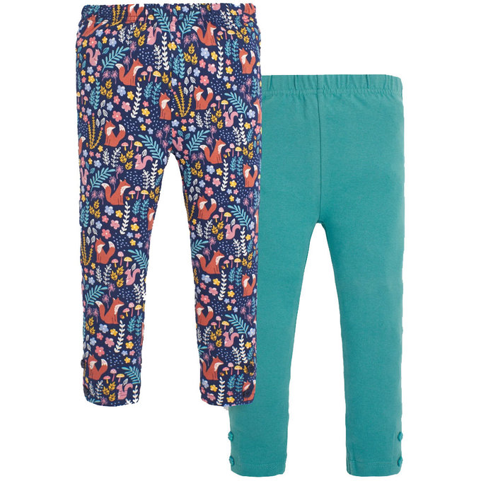 英國 JoJo Maman BeBe 保暖長褲/內搭褲兩入組_溫柔碎花_JJH1989