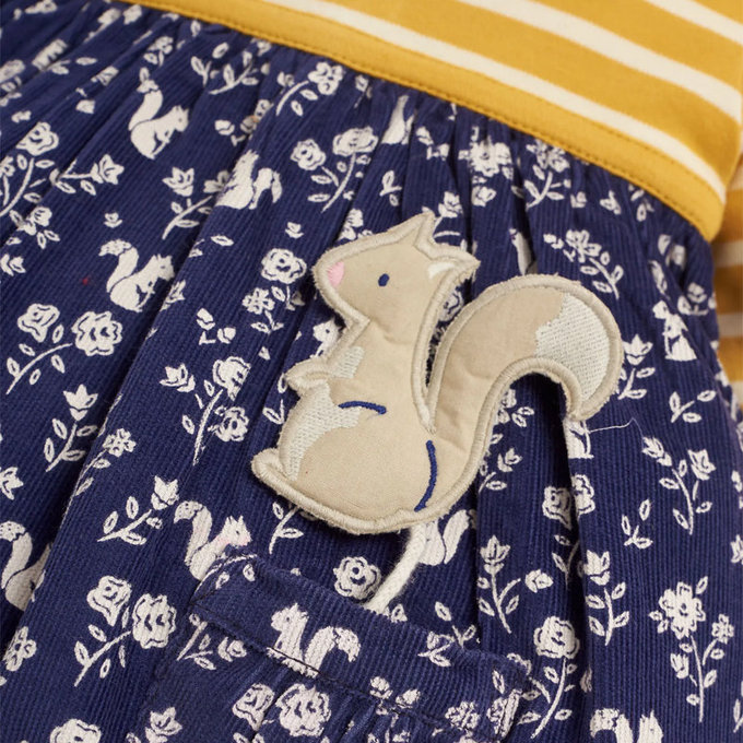 英國 JoJo Maman BeBe 嬰幼兒/兒童100％純棉長袖洋裝_優雅松鼠_JJH1924