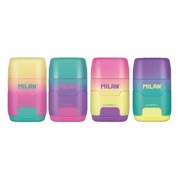【MILAN】COMPACT橡皮擦+削筆器_雲彩朵朵(4色隨機出貨)-