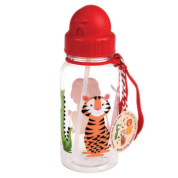 英國 Rex London 兒童 Tritan™ 吸管水瓶_萬獸之王(500ml)_RL27282-