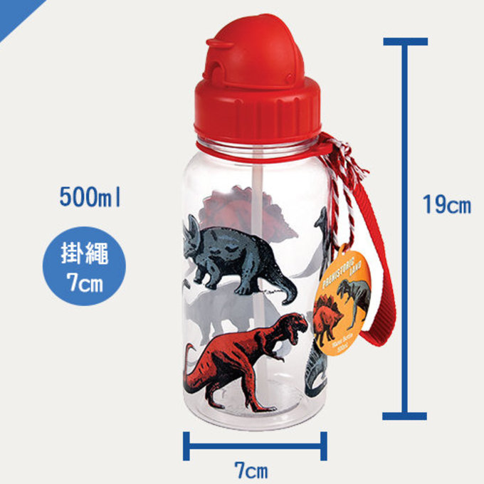 英國 Rex London 兒童 Tritan™ 吸管水瓶_恐龍樂園(500ml)_RL27287