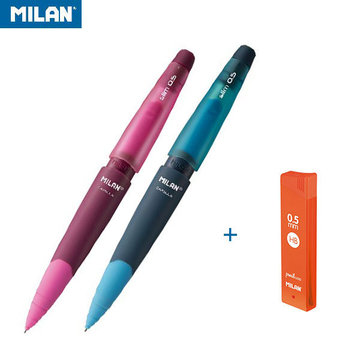 【MILAN】果凍自動鉛筆0.5mm(2入)+筆芯_0.5mm_HB(1入)-紅/藍-