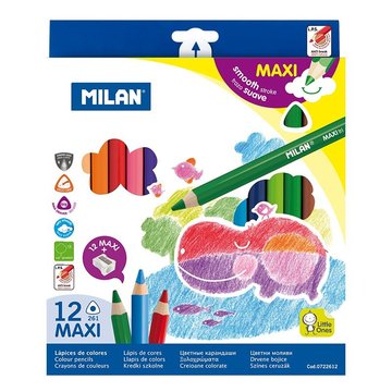 【MILAN】學齡前的第一盒色鉛筆_12色(附削筆器)-