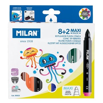 【MILAN】魔法變色彩色筆_粗筆桿8+2色7.5mm-