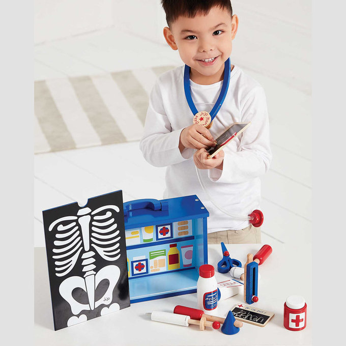 英國 JoJo Maman BeBe 優質玩具/益智/家家酒/角色扮演玩具_實木系列_小小醫生_JJD4737