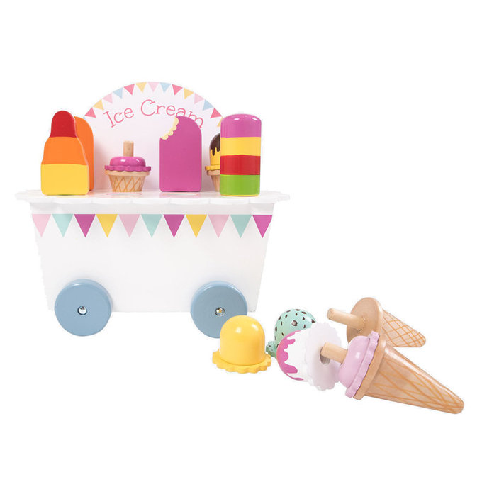 英國 JoJo Maman BeBe 優質玩具/益智/家家酒/角色扮演玩具_實木系列_冰淇淋餐車_JJD6127