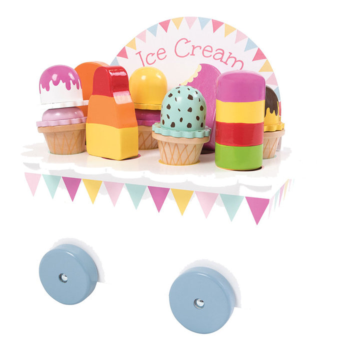 英國 JoJo Maman BeBe 優質玩具/益智/家家酒/角色扮演玩具_實木系列_冰淇淋餐車_JJD6127