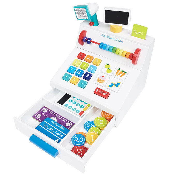 英國 JoJo Maman BeBe 優質玩具/益智/家家酒/角色扮演玩具_實木系列_收銀機_JJD9879