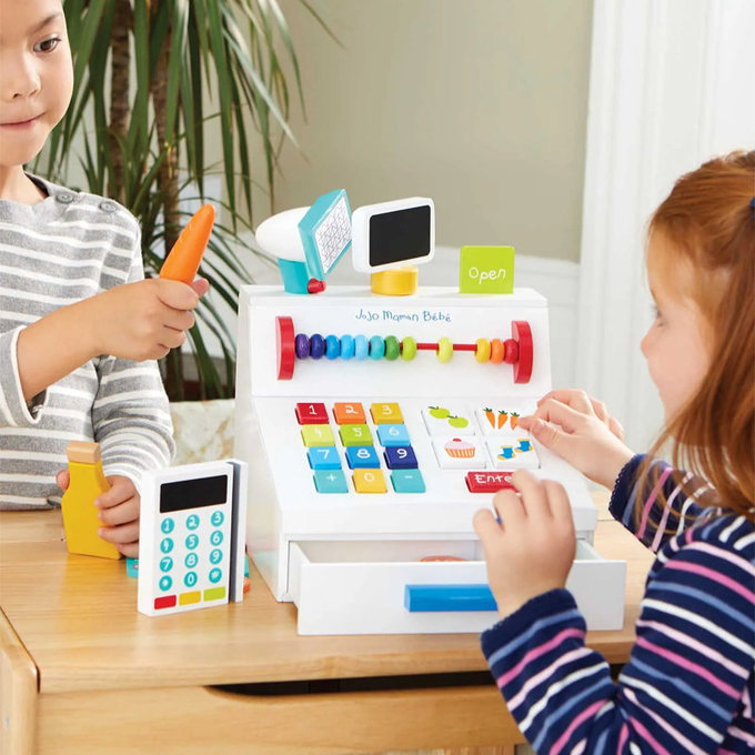 英國 JoJo Maman BeBe 優質玩具/益智/家家酒/角色扮演玩具_實木系列_收銀機_JJD9879