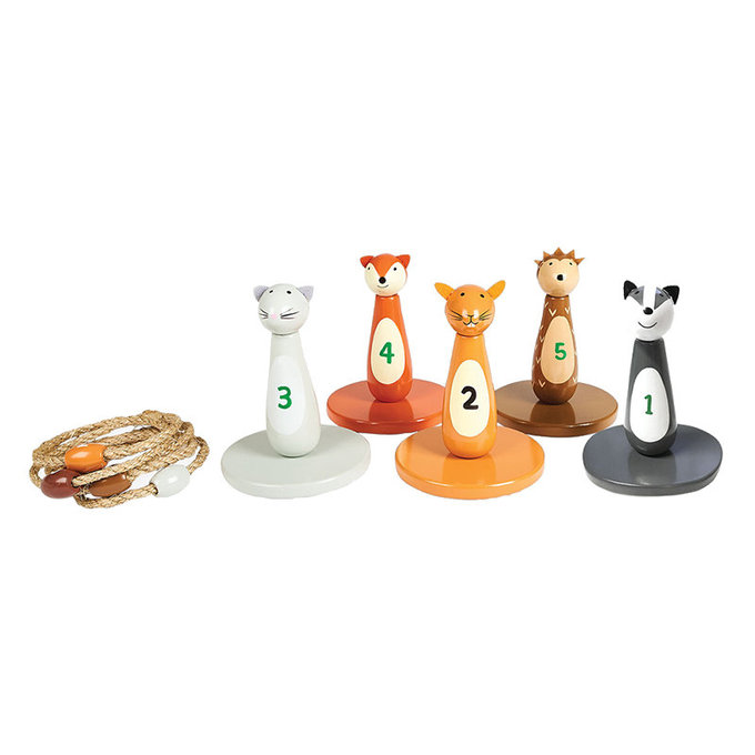 英國 JoJo Maman BeBe 超優質/益智/積木/五感玩具_實木系列_叢林樂園套圈圈_JJE2525