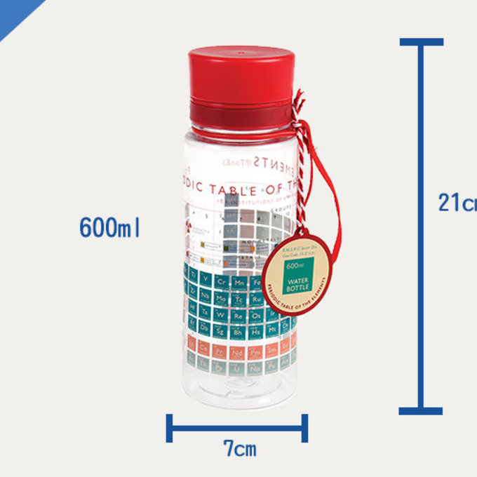 英國 Rex London 直飲式 Tritan™ 水瓶(成人/兒童皆可用)_元素表(600ml)_RL27290