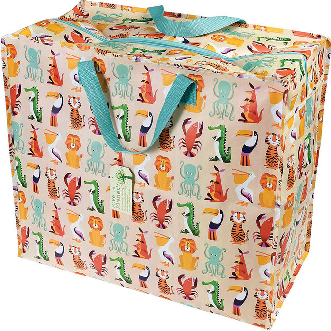 英國 Rex London 衣物/棉被超大多功能防水環保收納袋/萬用袋_動物樂園_RL26558