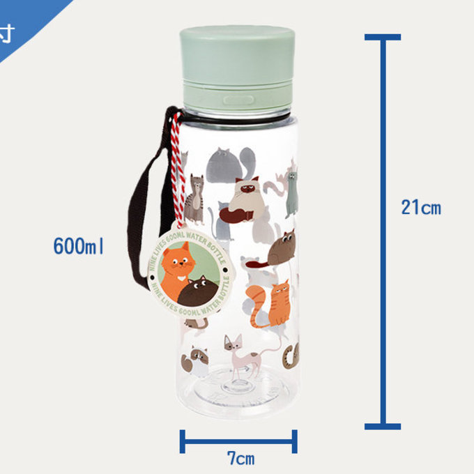 英國 Rex London 直飲式 Tritan™ 水瓶(成人/兒童皆可用)_萌貓樂園(600ml)_RL29053