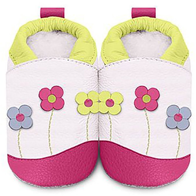  英國 shooshoos 健康無毒真皮手工鞋/學步鞋/嬰兒鞋_粉綠花園_GWH85 