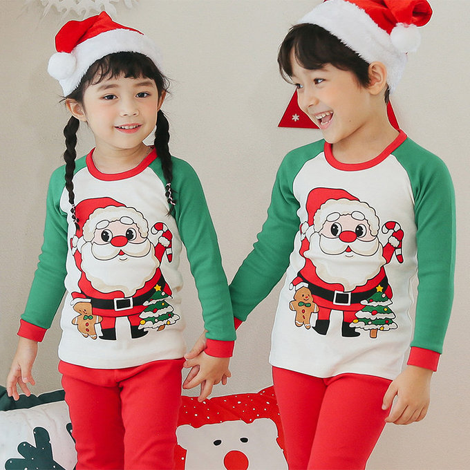 正韓 Puco 超優質嬰幼兒/兒童長袖100% 有機純棉家居服/睡衣_聖誕老公公_PC21-020(小童款)