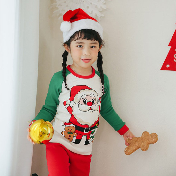 正韓 Puco 超優質嬰幼兒/兒童長袖100% 有機純棉家居服/睡衣_聖誕老公公_PC21-020(小童款)